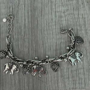 Silver Elephant Charm Bracelet